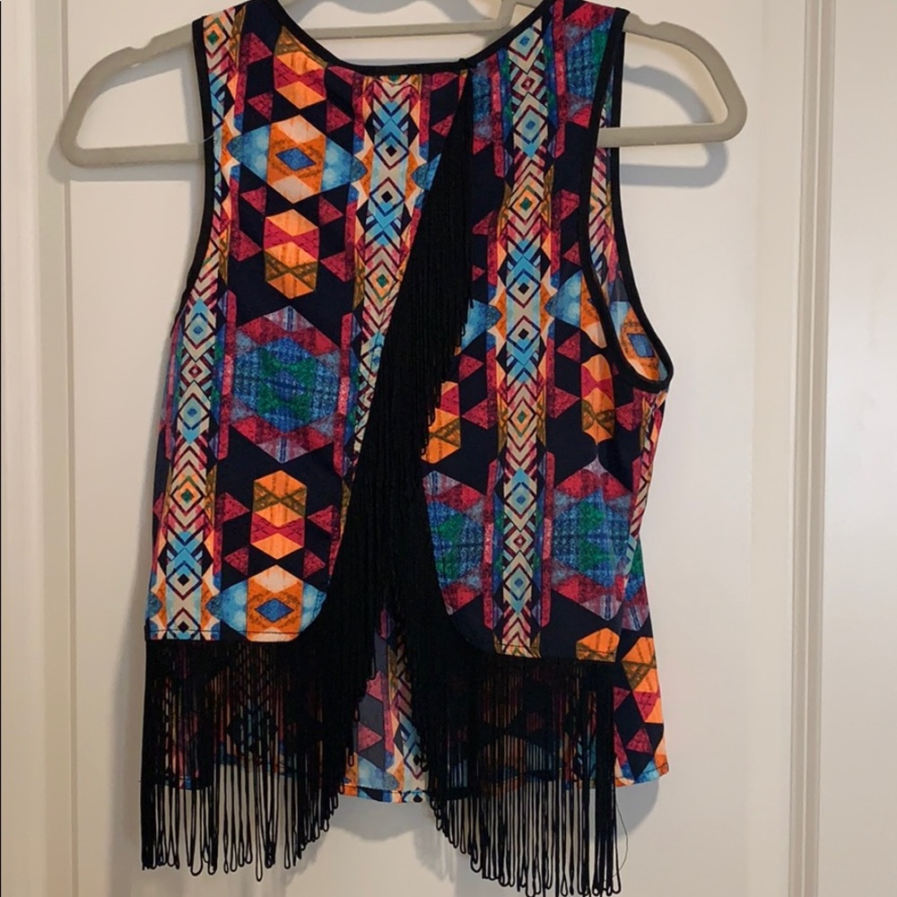 Open Back Fringe Top - Picture 2 of 4